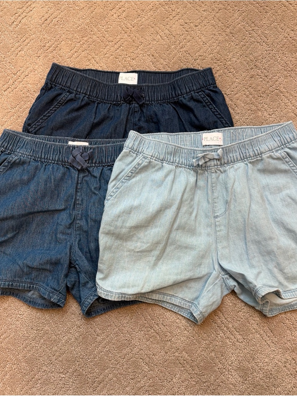 Place Light Blue Denim Elastic-Waist Shorts